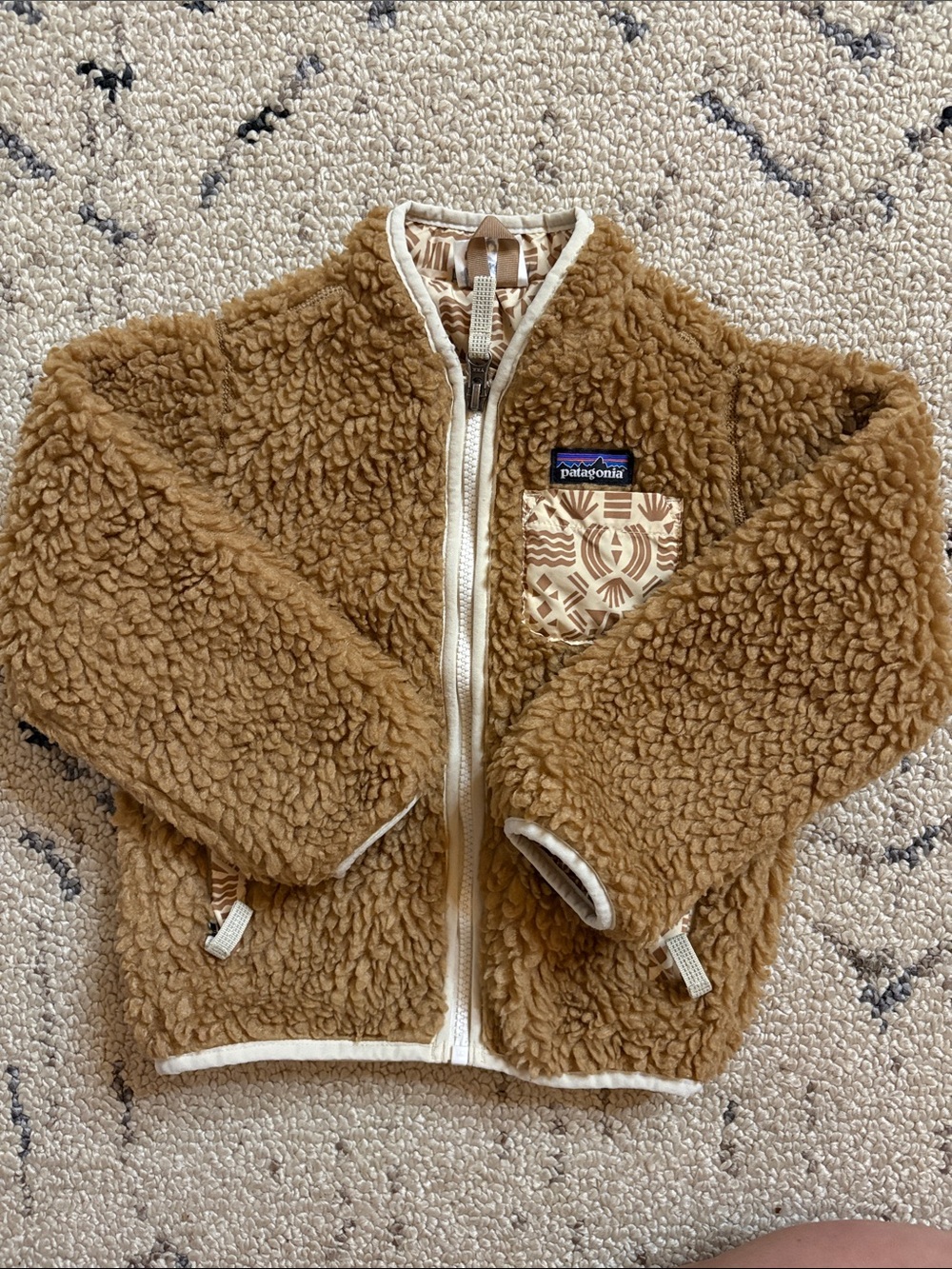Patagonia Kids Brown Sherpa Fleece Jacket (3T)